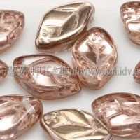 7x12mm捷克紫薇葉形珠-玫瑰雙金色-20個