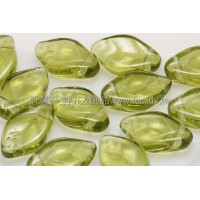 7x12mm捷克紫薇葉形珠-透明草綠色-20個