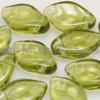 7x12mm捷克紫薇葉形珠-透明草綠色-20個