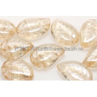 9x12mm捷克菩提葉形珠-珠光蜜橙色-20個