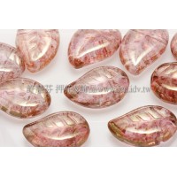 9x12mm捷克菩提葉形珠-珠光茶水晶色-20個