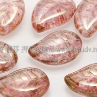 9x12mm捷克菩提葉形珠-珠光茶水晶色-20個