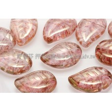 9x12mm捷克菩提葉形珠-珠光茶水晶色-20個