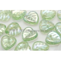 10X10mm捷克愛心葉形珠-淺檸檬綠-20個