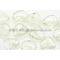 10X10mm捷克愛心葉形珠-翠橄欖綠-20個