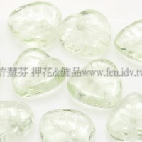 10X10mm捷克愛心葉形珠-翠橄欖綠-20個