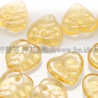 10X10mm捷克愛心葉形珠-琥珀色-20個