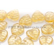 10X10mm捷克愛心葉形珠-琥珀色-20個