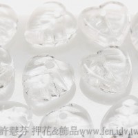 10X10mm捷克愛心葉形珠-透明水晶色-20個