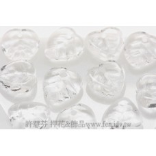 10X10mm捷克愛心葉形珠-透明水晶色-20個