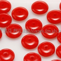 捷克飛碟珠6mm辣椒紅-20個