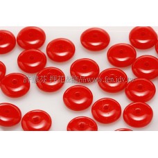 捷克飛碟珠6mm辣椒紅-20個