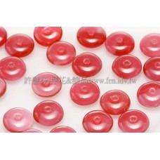 捷克飛碟珠6mm紅寶石/粉白漸層混合-20個