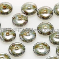 捷克飛碟珠6mm珠光灰鑽石色-20個