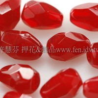 捷克水滴形珠-切角-5x7mm勃艮第酒紅-20個