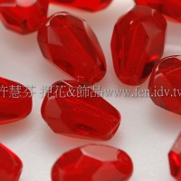 捷克水滴形珠-切角-5x7mm泰國紅寶石紅-20個
