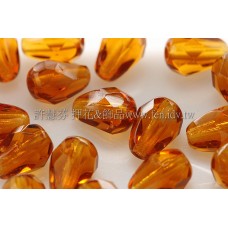 捷克水滴形珠-切角-5x7mm陽橙色-20個