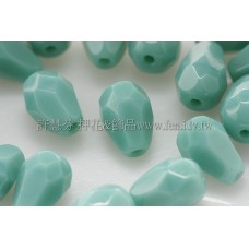 捷克水滴形珠-切角-5x7mm綠松玉石綠-20個
