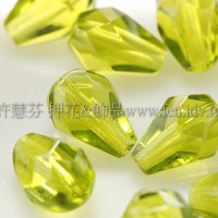 捷克水滴形珠-切角-5x7mm透明草綠色-20個