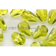 捷克水滴形珠-切角-5x7mm透明草綠色-20個