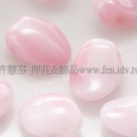 捷克圓花瓣珠6x8mm牛奶草莓漸層色-20個