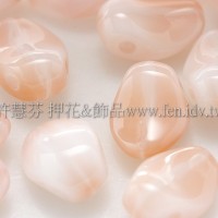 捷克圓花瓣珠6x8mm牛奶水蜜桃漸層色-20個