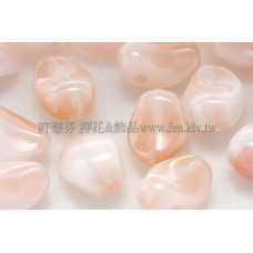 捷克圓花瓣珠6x8mm牛奶水蜜桃漸層色-20個