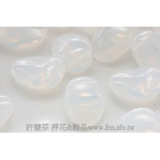 捷克圓花瓣珠6x8mm白蛋白色-20個