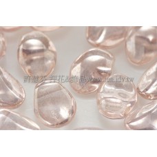 捷克圓花瓣珠6x8mm透明閃亮玫瑰淡粉色-20個