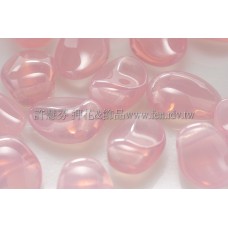 捷克圓花瓣珠6x8mm蛋白粉玫瑰色-20個