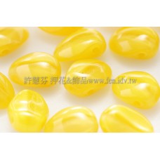 捷克圓花瓣珠6x8mm黃漸層色-20個