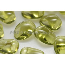 捷克圓花瓣珠6x8mm透明草綠色-20個