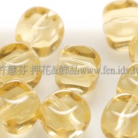 捷克方形珠5mm淡黃玉色-20個