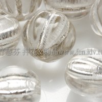 捷克南瓜珠8mm銀線紋-水晶色-10個