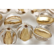 捷克南瓜珠8mm金線紋-水晶色-10個