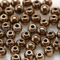 捷克圓形珠3mm茶色金珠-50個