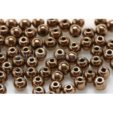 捷克圓形珠3mm茶色金珠-50個