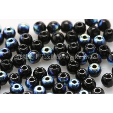 捷克圓形珠3mm炫光黑玉色-50個