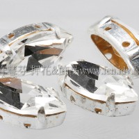 捷克四孔爪鑽馬眼珠7*15mm透明銀色