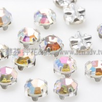 捷克四孔爪鑽4mm透明銀色AB