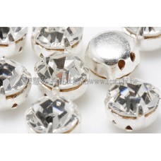 捷克四孔爪鑽彩珠7mm透明銀色