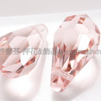 9*18mm捷克角面長水滴珠_淡粉紅