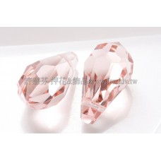 9*18mm捷克角面長水滴珠_淡粉紅