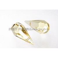 9*18mm捷克角面長水滴珠_影子金色