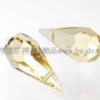 9*18mm捷克角面長水滴珠_影子金色