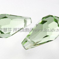 9*18mm捷克角面長水滴珠_葉綠色