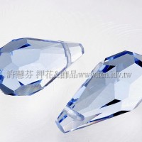 9*18mm捷克角面長水滴珠_淺天藍