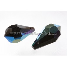 9*18mm捷克角面長水滴珠9*18mm黑玉色AB