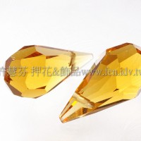 9*18mm捷克角面長水滴珠_橙色