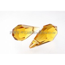 9*18mm捷克角面長水滴珠_橙色